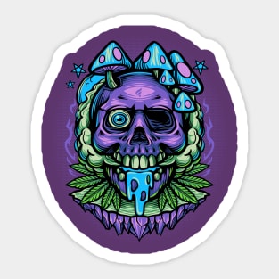 psychedelic skull Sticker